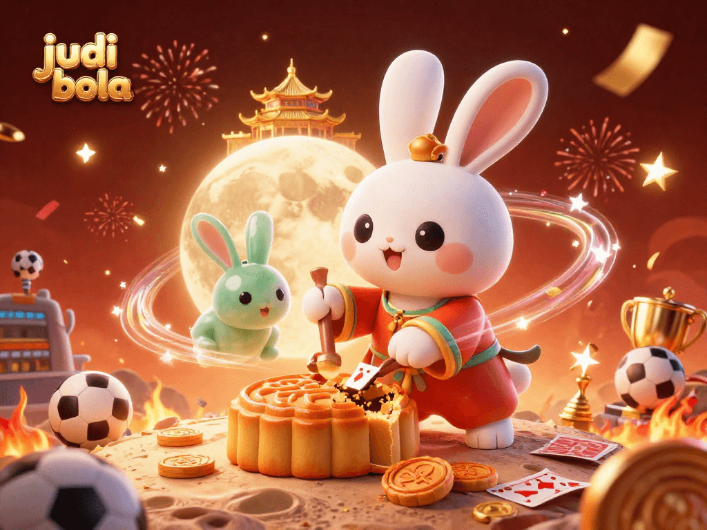 Experience thrilling judi bola action with energetic rabbit characters and festive elements.
