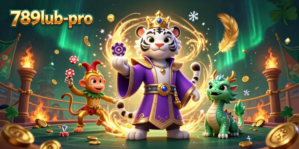 Watch the exciting world of 789lub-pro with a lively casino scene featuring vibrant characters and gaming elements.