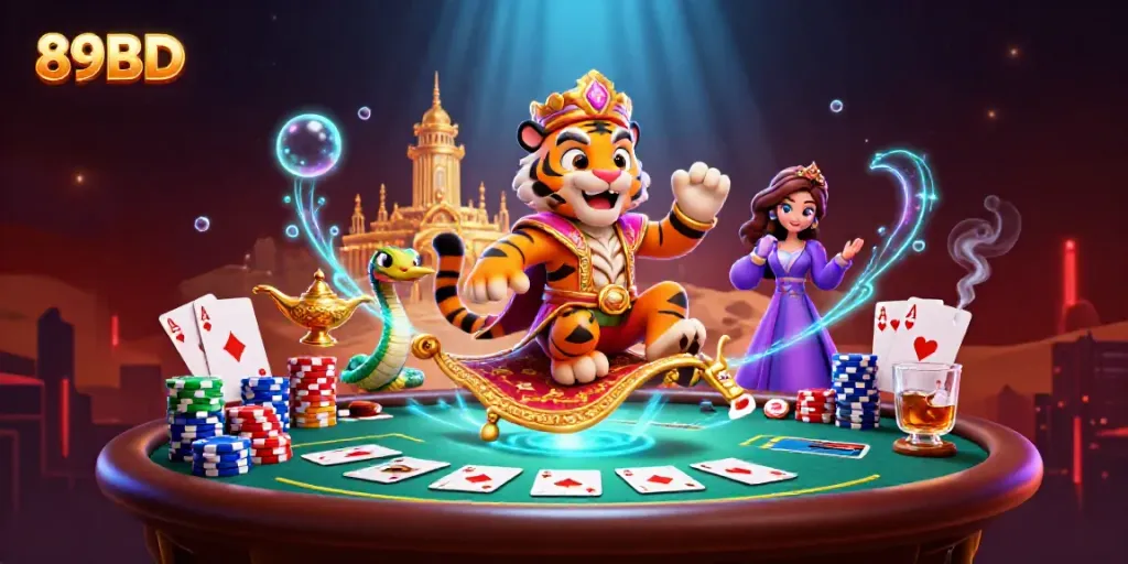 Experience thrilling games at 89BD, with a vibrant Arabian Nights-themed casino adventure.