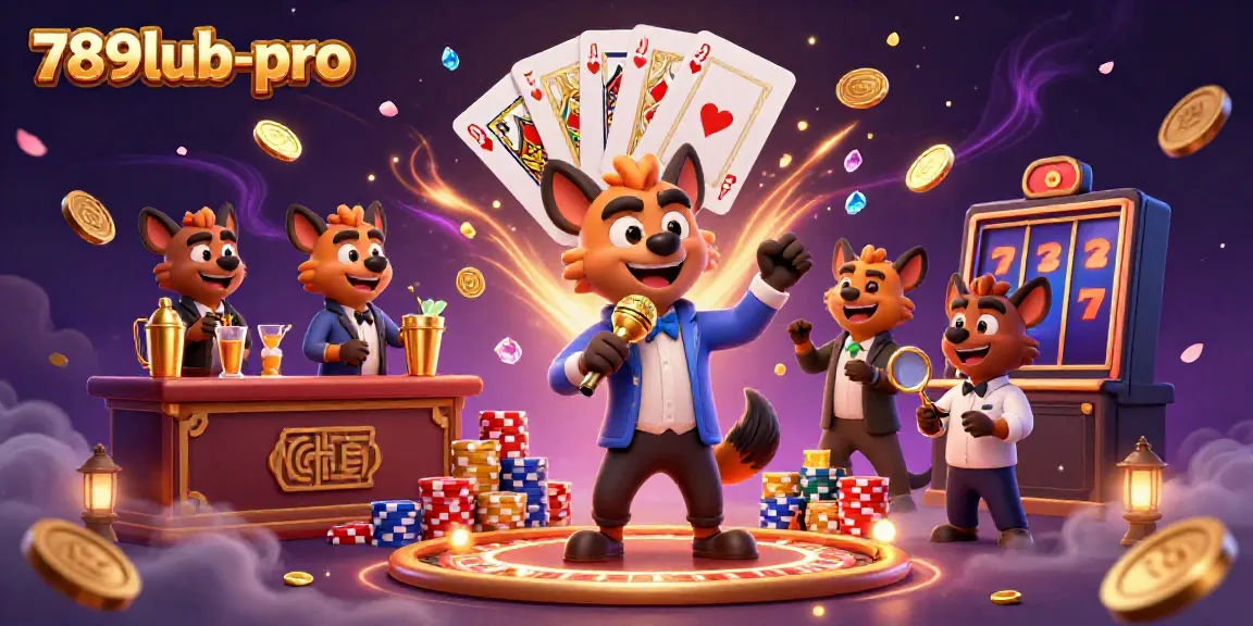 Engage with fun at 789lub-pro as hyenas entertain in a vibrant casino scene.