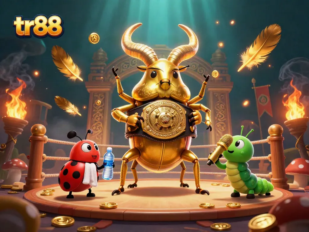 Experience thrilling betting action with tr88 in a vibrant, illustrated boxing arena featuring unique characters.