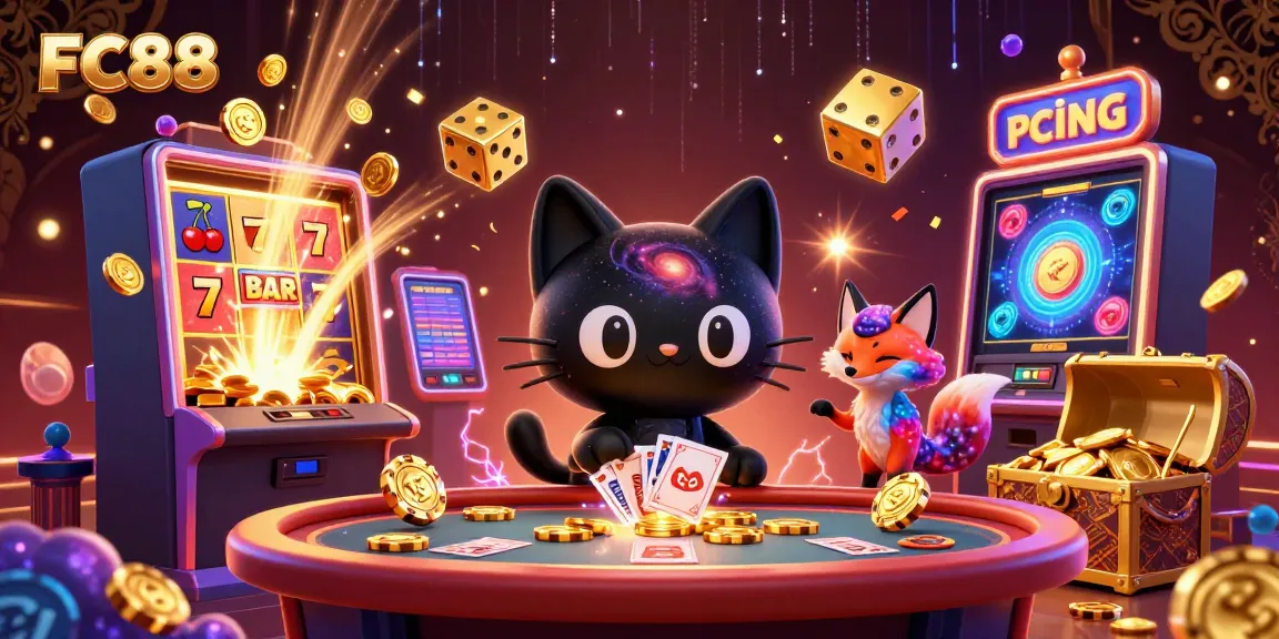 Experience the thrilling world of FC88 casino, featuring a cosmic theme and vibrant gaming elements.