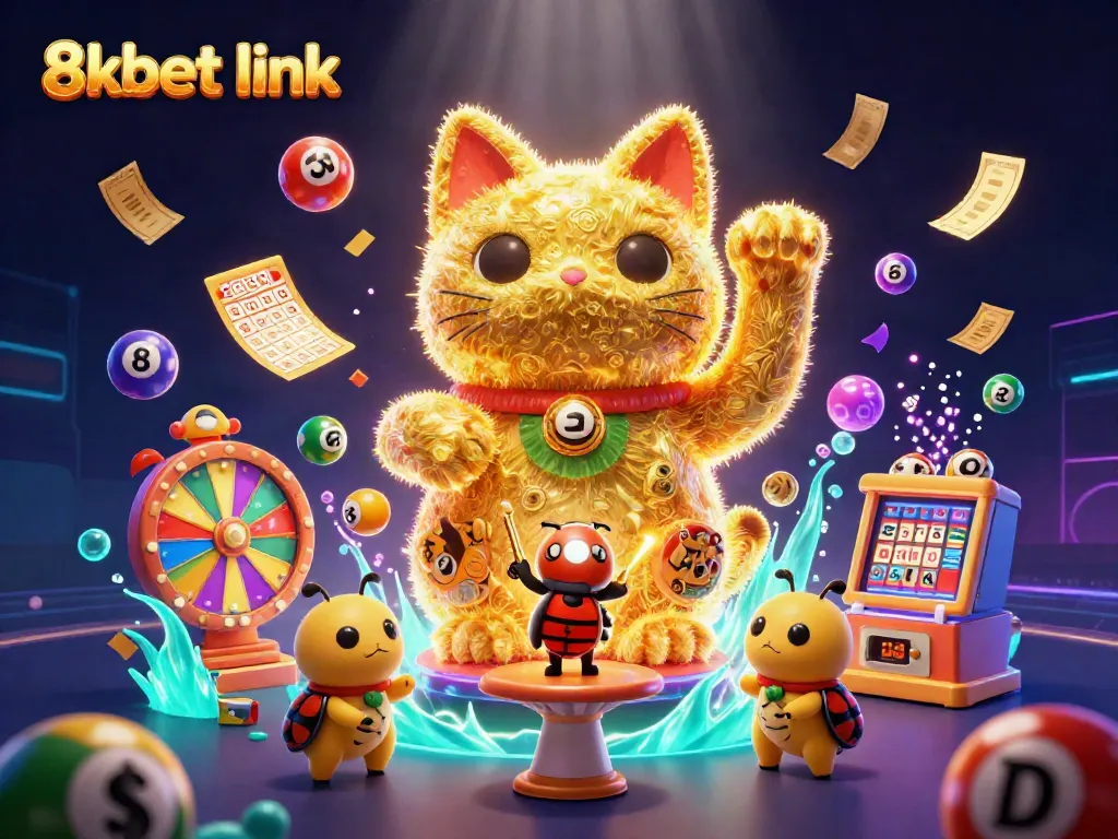 Engage with thrilling bets at 8xbet link in the colorful casino world illustrated by dynamic fireflies.