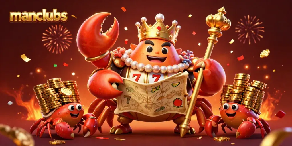 Experience winning strategies with manclubs in a vibrant, festive casino-themed scene.