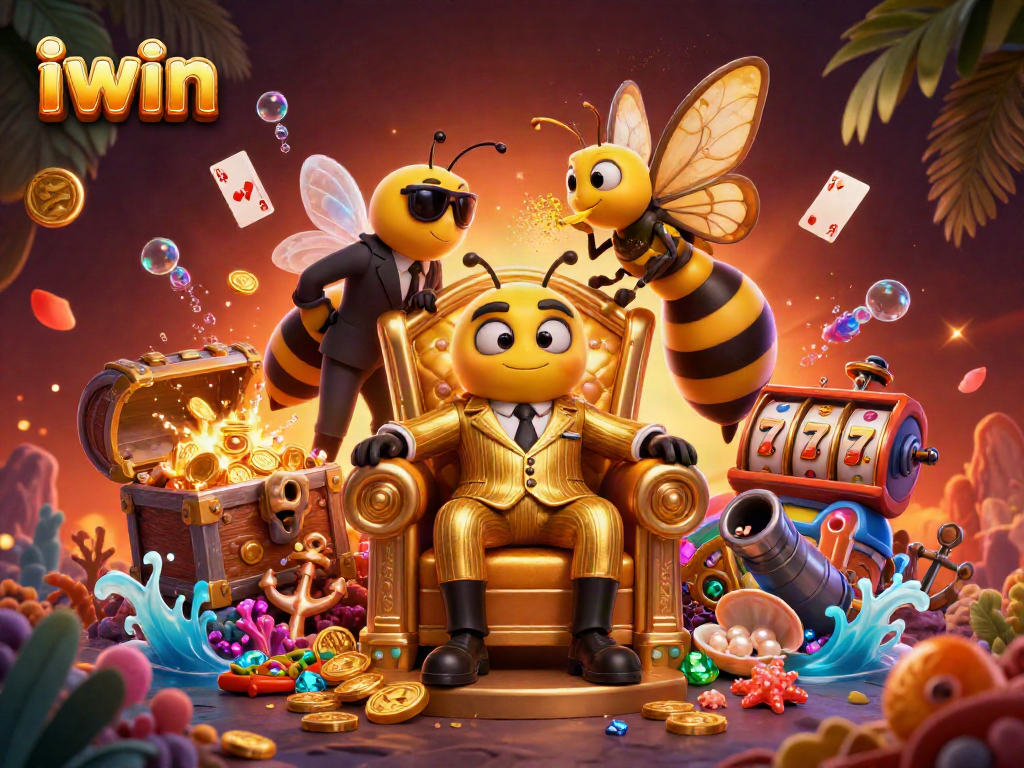 Engage with iwin in an electrifying casino scene featuring vibrant characters and dynamic game elements.