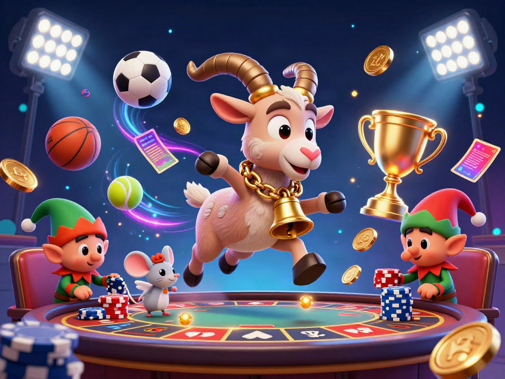 Experience the thrill at b52club-pro with a lively casino scene featuring festive characters and exciting games.