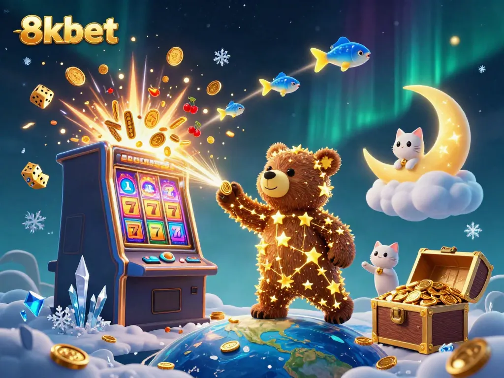 Experience the thrill of winning at 8xbet with iconic casino elements and enchanting characters.