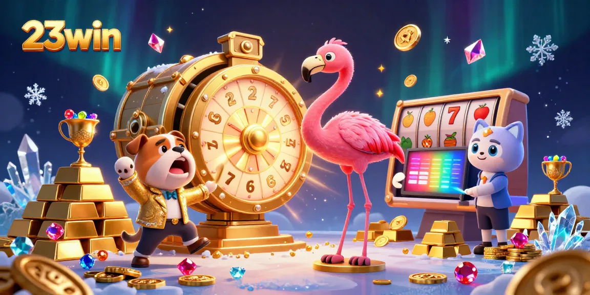 Experience the excitement of 23win with colorful casino rewards and vibrant characters.