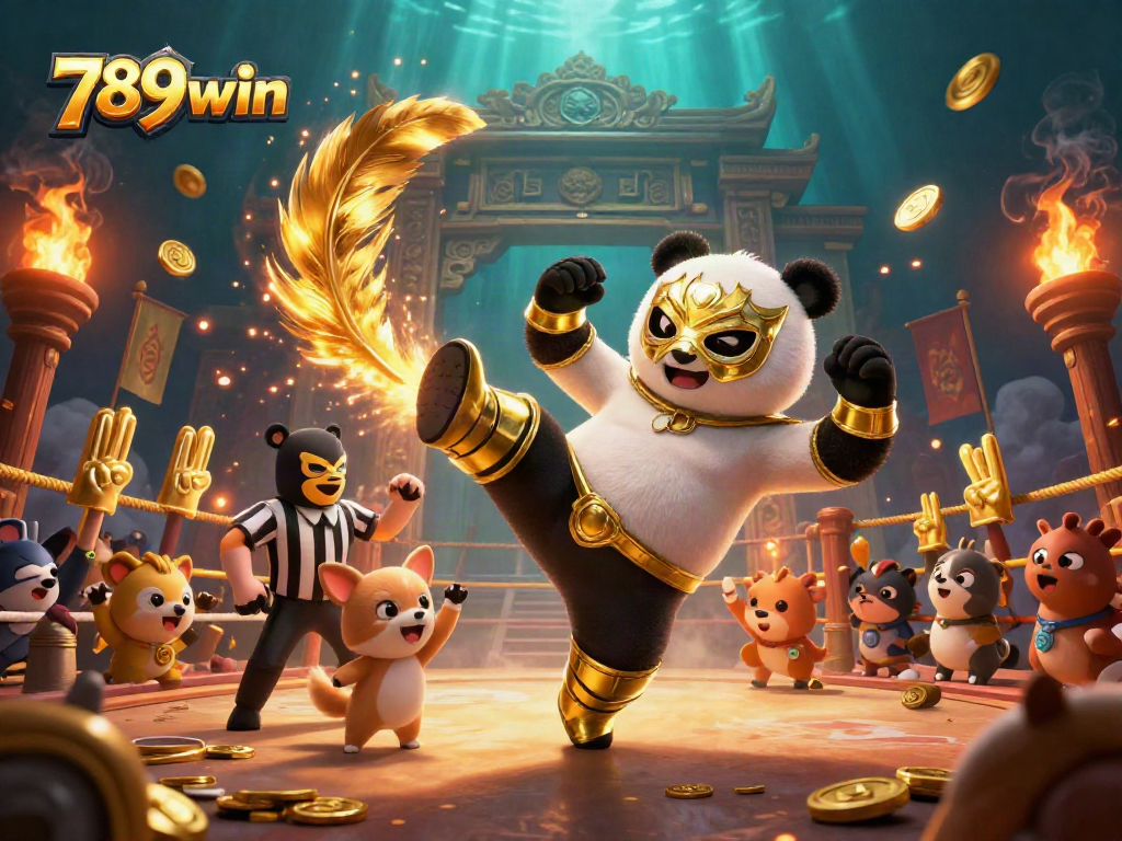 Experience thrilling gameplay action with 789win, featuring dynamic fighting elements in a colorful casino arena.