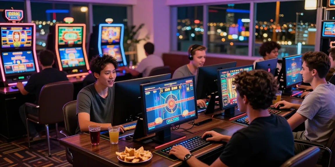 Pengguna menikmati pengalaman bermain rtp slot online di rumah dengan suasana yang ceria dan modern.