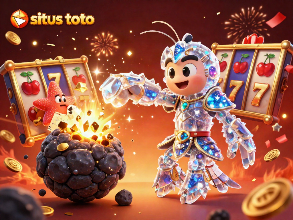 Situs toto rewards players with exciting slot wins in a vibrant casino scene filled with confetti and fireworks.