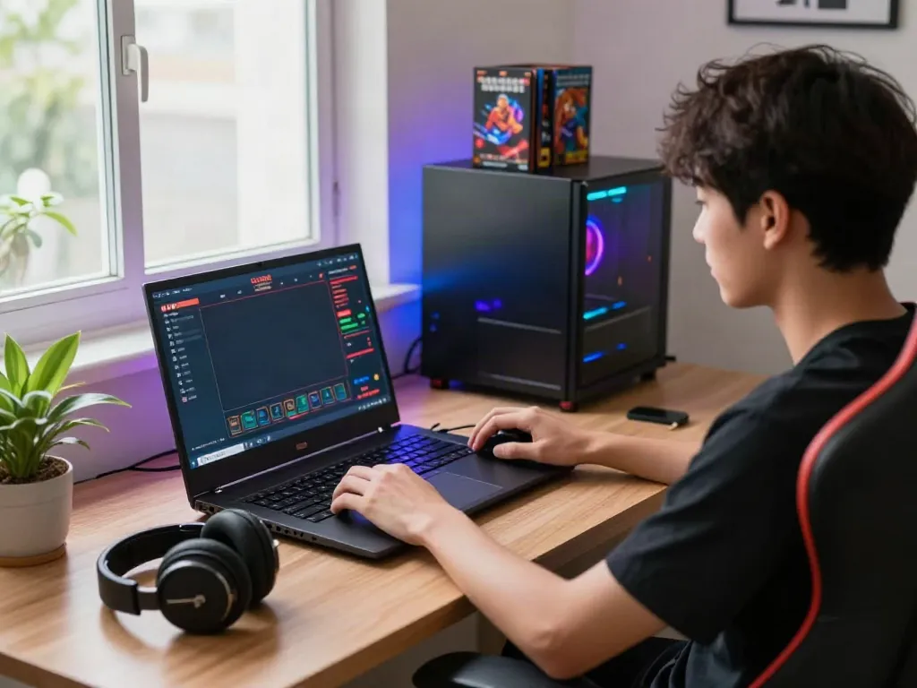 Exciting gaming setup on DA88 platform showcasing an engaged player in 2026.