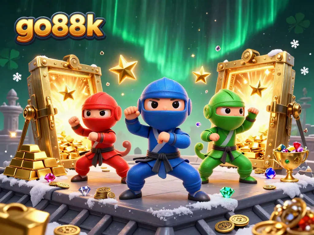 Engage in thrilling action at go88k with colorful ninja chameleons amidst extravagant riches.