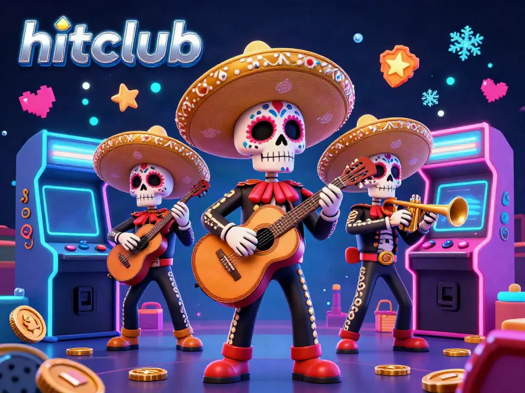 Join the vibrant gaming escape at hitclub with a lively mariachi band celebrating casino culture.