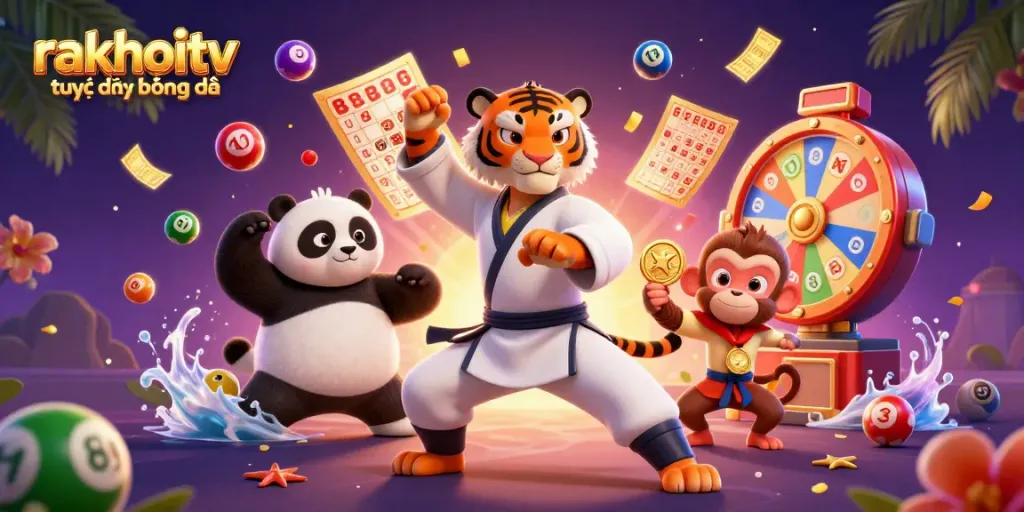 Experience the excitement of rakhoitv trực tiếp bóng đá with lively characters and dynamic lottery elements.