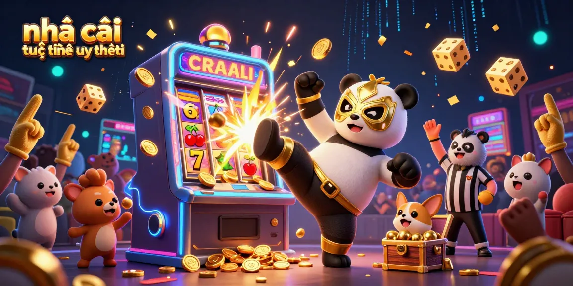 Experience excitement at nhà cái trực tuyến uy tín with a lively casino scene showcasing jubilant players and colorful gaming elements.